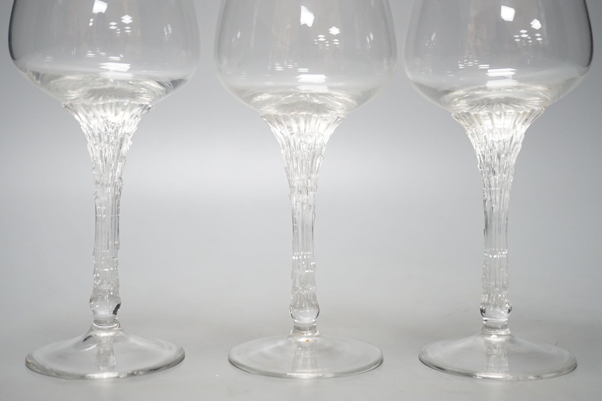 Ten Rosenthal Studio-Line split pattern wine glasses, 17.5 cms high.